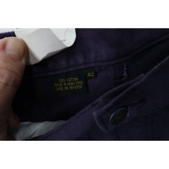 Deadstock Vtg 90s Fila Mens 42x34 Spell Out Baggy Fit Skateboard Jeans Purple - Picture 6 of 15